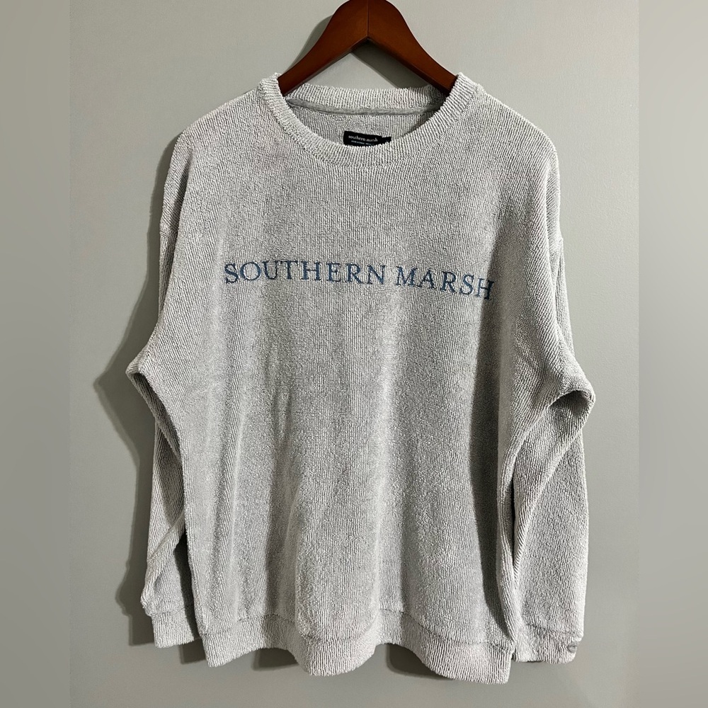 Southern Marsh Light Gray Crewneck Sweater